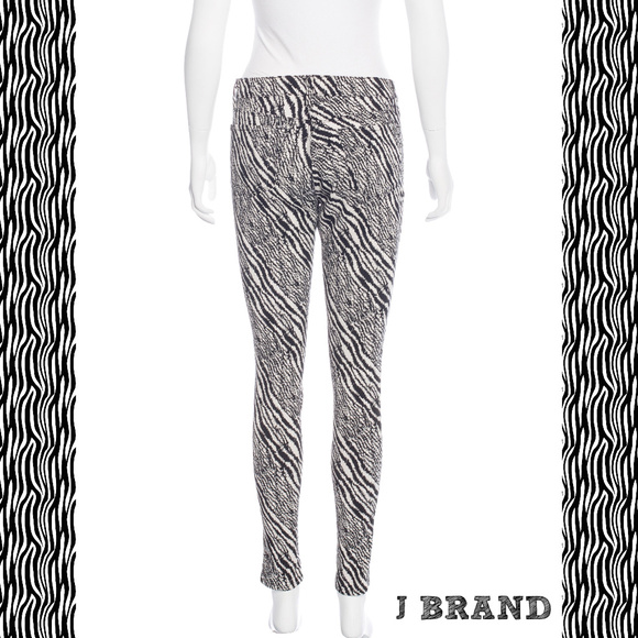 J Brand Mid-Rise Womens Zebra Skinny Stretch Jeans - Picture 4 of 7